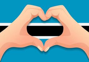 Botswana flag and hand heart shape vector