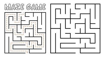 Maze game for kids. Maze puzzle with solution vector