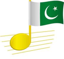 Pakistan flag and musical note vector