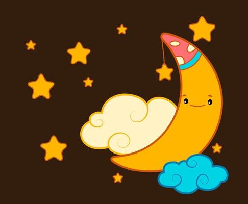 Cute moon cartoon