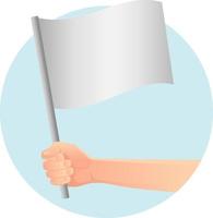 white flag in hand vector