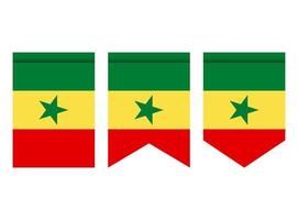 Senegal flag or pennant isolated on white background. Pennant flag icon. vector