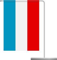 luxembourg flag on pole icon vector