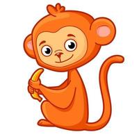 Cute monkey cartoon vector