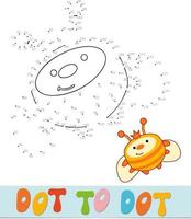 Dot to dot puzzle for children. Connect dots game. Bee vector illustration