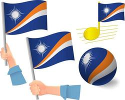 Marshall Islands flag icon set vector