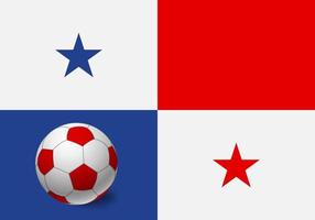 Panama flag and soccer ball vector