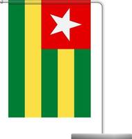 Togo flag on pole icon vector