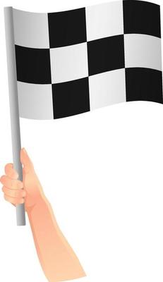 Start flag in hand icon