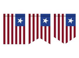 Liberia flag or pennant isolated on white background. Pennant flag icon. vector