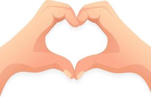 Hand heart shape vector