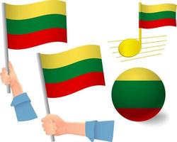 lithuania flag icon set vector