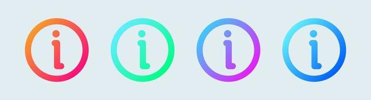 Info line icon in gradient colors. Information sign vector collection.