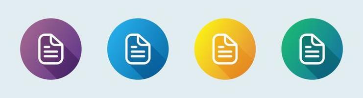 Document line icon in flat design style. Folded written paper vector icon.