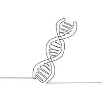 Single one line drawing helix or DNA. Low poly wireframe style. Concept for biotech, science, medicine. Technology and innovation in genetic engineering. Continuous line draw design graphic vector