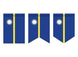 Nauru flag or pennant isolated on white background. Pennant flag icon. vector