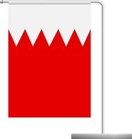 Bahrain flag on pole icon vector