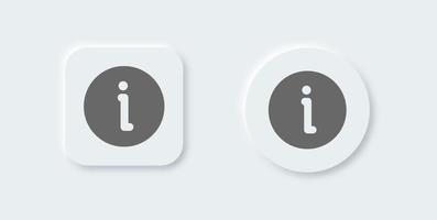 icono sólido de información en estilo de diseño neomórfico. colección de vectores de signos de información.
