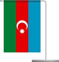 Azerbaijan flag on pole icon vector