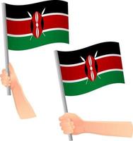 Kenya flag in hand icon vector