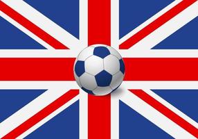 United Kingdom flag and soccer ball vector