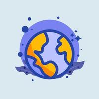 Ilustración de vector de símbolo de globo o tierra. ilustración plana mundial.