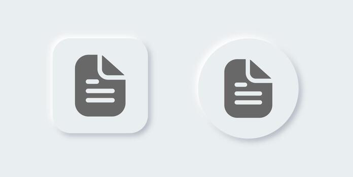 Document solid icon in neomorphic design style. Folded written paper vector icon.