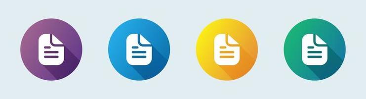 Document solid icon in flat design style. Folded written paper vector icon.