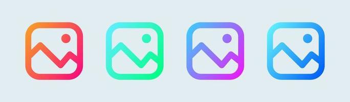 Picture line icon in gradient colors. Gallery symbol vector collection.