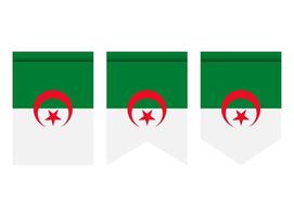 Algeria flag or pennant isolated on white background. Pennant flag icon. vector