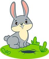 Cute rabbit cartoon vector