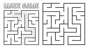 Maze game for kids. Maze puzzle with solution vector