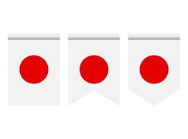 bandera de japón o banderín aislado sobre fondo blanco. icono de la bandera del banderín. vector