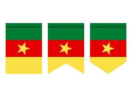 Cameroon flag or pennant isolated on white background. Pennant flag icon. vector