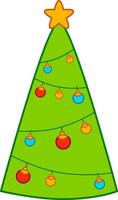 imágenes prediseñadas de dibujos animados de navidad. vector de imágenes prediseñadas de árbol de navidad