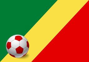 Congo flag and soccer ball vector