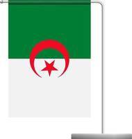 algeria flag on pole icon vector
