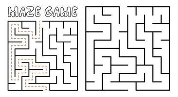 Maze game for kids. Maze puzzle with solution vector