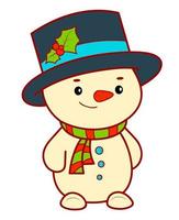 Christmas cartoons clip art . Snowman clipart vector illustration
