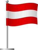 Austria flag on pole icon vector