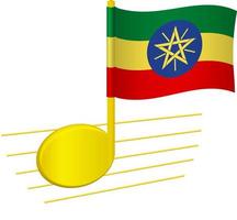 Ethiopia flag and musical note vector