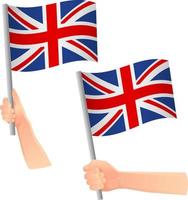 United Kingdom flag in hand icon vector