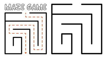 Maze game for kids. Simple Maze puzzle with solution vector