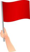 red flag in hand icon vector