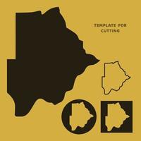 Botswana map Template for laser cutting, wood carving, paper cut. Silhouettes for cutting. Botswana map vector stencil.