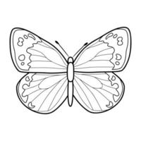 Coloring book or page for kids. Butterfly black and white vector