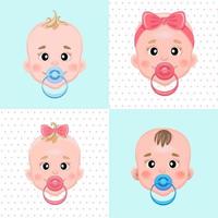 Baby with pacifier vector