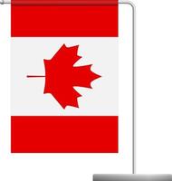 Canada flag on pole icon vector