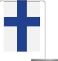 Finland flag on pole icon vector