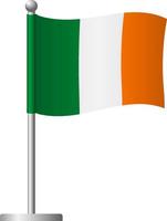 Ireland flag on pole icon vector